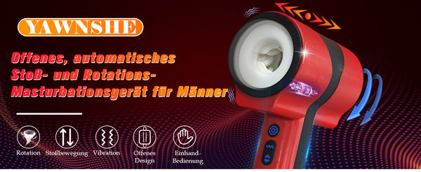 Masturbieren für Männer Elektrisch, Doppelhülle mit Stoß Rotation Vibration Sex Spielzeug für die Männer, Blowjob Taschenmuschi Sexmaschine Masturbator Realistisch, YAWNSHE Penis Vibrator Sexspielzeug