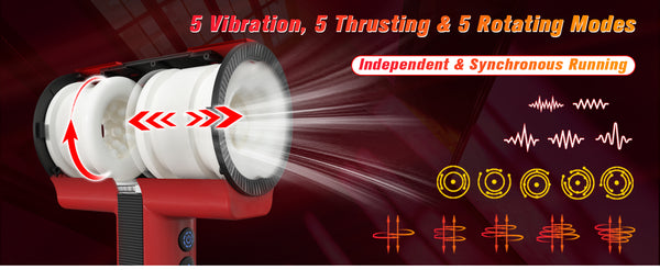 Male Masturbator Adult Sex Toys for Men - Dual-Sleeve Automatic Thrusting Rotating Vibrating Blowjob Sex Machine Oral Sex Toy Stroker Penis Vibrator, MHYNNR Mens Masturbators Cup Pocket Pussy for Men