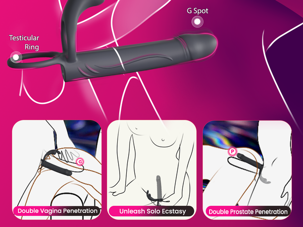 Vibrating Anal Butt Plug with Cock Ring Rabbit Clitoral Stimulator, Strap On Double Anal Dildo,Anal Couples Male Adult Sex Toys for Men Women,Fatdhu Small Penis Ring Vibrator Prostate Massager Sex Toy