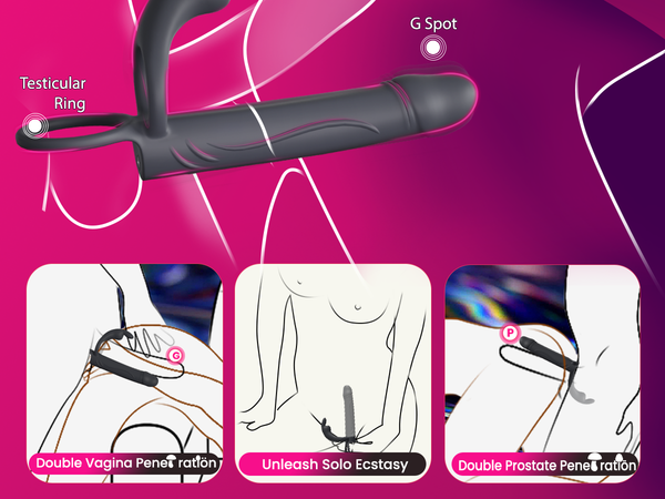 Vibrating Anal Butt Plug with Cock Ring Rabbit Clitoral Stimulator, Strap On Double Anal Dildo,Anal Couples Male Adult Sex Toys for Men Women,Fatdhu Small Penis Ring Vibrator Prostate Massager Sex Toy