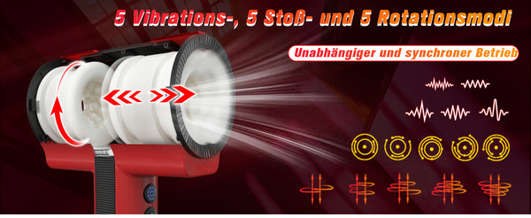 Masturbieren für Männer Elektrisch, Doppelhülle mit Stoß Rotation Vibration Sex Spielzeug für die Männer, Blowjob Taschenmuschi Sexmaschine Masturbator Realistisch, YAWNSHE Penis Vibrator Sexspielzeug