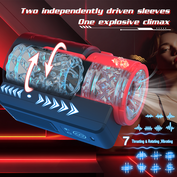 Male Masturbator Adult Sex Toys for Men - Detachable 2-in-1 Automatic Thrusting Rotating Vibrating Penis Vibrator Stroker, Mens Blowjob Oral Sex Toy Masturbation, Pocket Pussy for Men