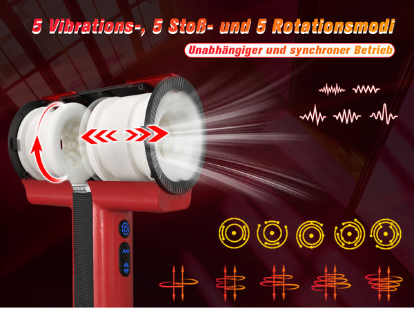 Masturbieren für Männer Elektrisch, Doppelhülle mit Stoß Rotation Vibration Sex Spielzeug für die Männer, Blowjob Taschenmuschi Sexmaschine Masturbator Realistisch, YAWNSHE Penis Vibrator Sexspielzeug