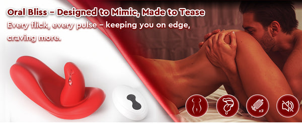 Tongue Oral Remote Control Wearable Vibrator, Couples Women Adult Sex Toys Games, APP Mini Panty Vibrator Clitoral Vaginal Stimulator, HOESDIK 10 Vibrations Couple Female Kinky Sex Toy Game Play