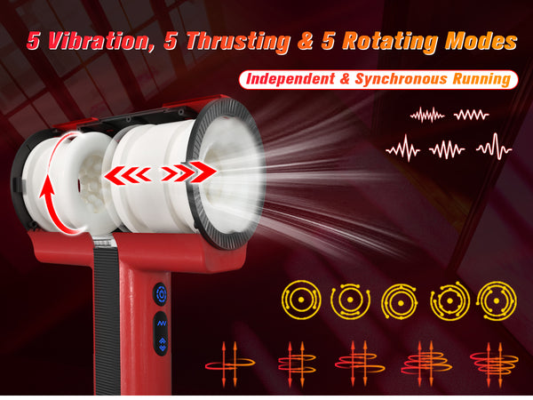 Male Masturbator Adult Sex Toys for Men - Dual-Sleeve Automatic Thrusting Rotating Vibrating Blowjob Sex Machine Oral Sex Toy Stroker Penis Vibrator, MHYNNR Mens Masturbators Cup Pocket Pussy for Men
