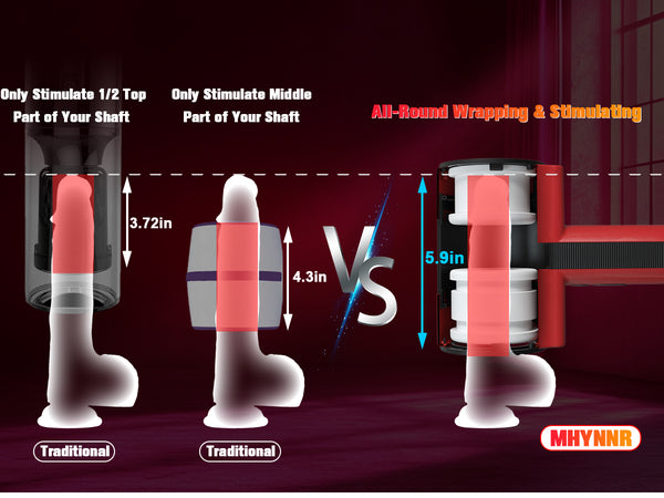 Male Masturbator Adult Sex Toys for Men - Dual-Sleeve Automatic Thrusting Rotating Vibrating Blowjob Sex Machine Oral Sex Toy Stroker Penis Vibrator, MHYNNR Mens Masturbators Cup Pocket Pussy for Men