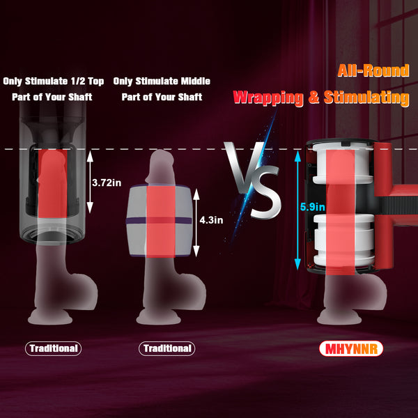Male Masturbator Adult Sex Toys for Men - Dual-Sleeve Automatic Thrusting Rotating Vibrating Blowjob Sex Machine Oral Sex Toy Stroker Penis Vibrator, MHYNNR Mens Masturbators Cup Pocket Pussy for Men