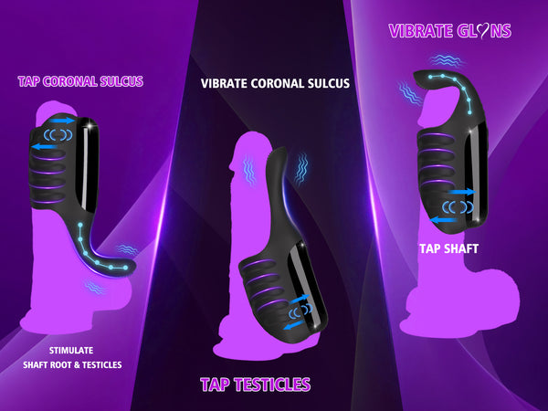 Adjustable Cock Ring with Vibrating Testicle Stimulator for Men Hands-Free Male Masturbation Vibrating Penis Training Device Adult Sex Toys for Men