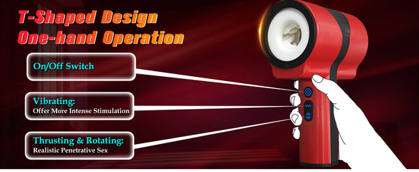 Male Masturbator Adult Sex Toys for Men - Dual-Sleeve Automatic Thrusting Rotating Vibrating Blowjob Sex Machine Oral Sex Toy Stroker Penis Vibrator, MHYNNR Mens Masturbators Cup Pocket Pussy for Men