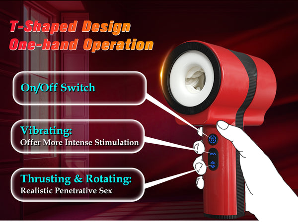 Male Masturbator Adult Sex Toys for Men - Dual-Sleeve Automatic Thrusting Rotating Vibrating Blowjob Sex Machine Oral Sex Toy Stroker Penis Vibrator, MHYNNR Mens Masturbators Cup Pocket Pussy for Men