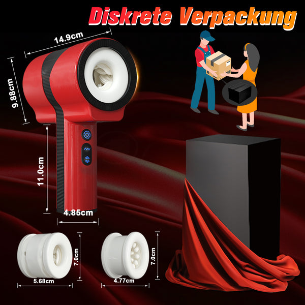 Masturbieren für Männer Elektrisch, Doppelhülle mit Stoß Rotation Vibration Sex Spielzeug für die Männer, Blowjob Taschenmuschi Sexmaschine Masturbator Realistisch, YAWNSHE Penis Vibrator Sexspielzeug