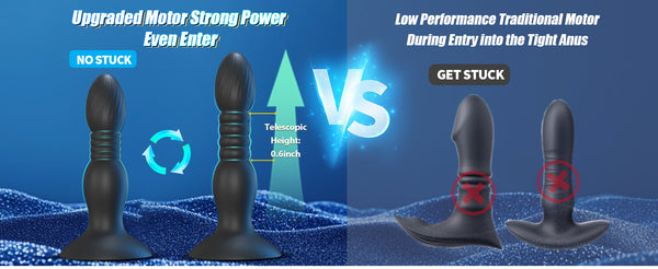 Thrusting Vibrating Anal Plug Sex Toys with Suction Cup, Remote Control Prostate Massager Butt Plug Vibrator, Anal Male Adult Sex Toy for Men Women Couples, HNNPY Anal Dildo Anal Trainer Game Play