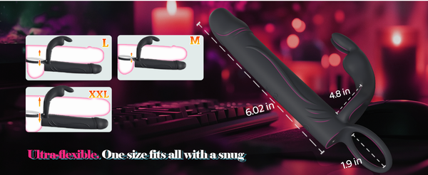 Vibrating Anal Butt Plug with Cock Ring Rabbit Clitoral Stimulator, Strap On Double Anal Dildo,Anal Couples Male Adult Sex Toys for Men Women,Fatdhu Small Penis Ring Vibrator Prostate Massager Sex Toy