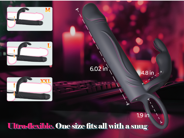 Vibrating Anal Butt Plug with Cock Ring Rabbit Clitoral Stimulator, Strap On Double Anal Dildo,Anal Couples Male Adult Sex Toys for Men Women,Fatdhu Small Penis Ring Vibrator Prostate Massager Sex Toy