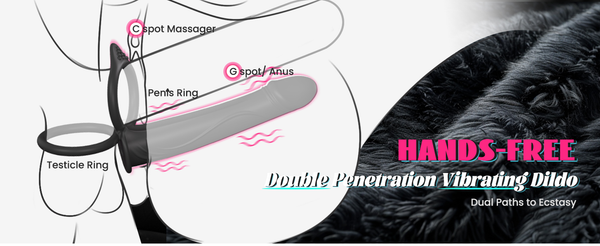 Anal Couples Male Adult Sex Toys - Strap On Anal Dildo with Vibrating Cock Ring, Vibrating Anal Butt Plug Penis Sleeve Vibrator Sex Toy 10 Vibrations, LNIIY Double Dildo for Men Couple Women Pleasures