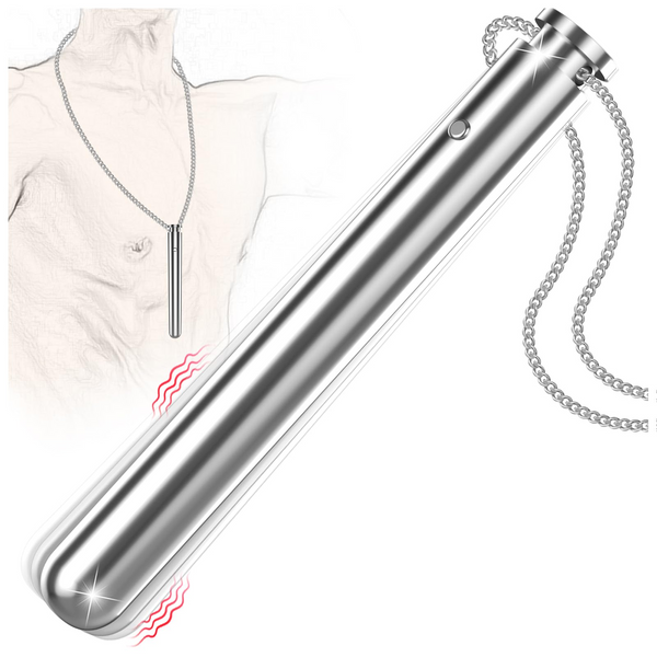 Anal Plug Sex Toy, 30" Long Necklace Stainless Steel Vibrating Butt Plug, 0.5" Diameter Metal Small Beginner Anal Trainer Vibrator Male Female Couples Adult Sex Toys, LITLLS Vibrators for Men Women
