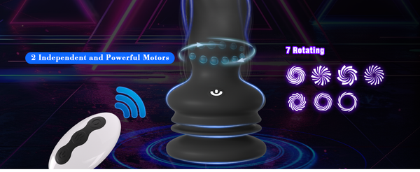 Anal Male Adult Sex Toys - Wriggling Rotating Vibrating Prostate Massager Anal Butt Plug Sex Toy for Men Women Couples, Porinda Remote Control Anal Dildo Vibrator with Suction Cup, 7 Modes Anal Beads