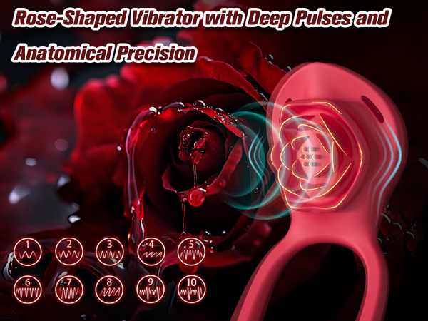 Couples Rose App Remote Control Wearable Vibrator, Couple Women Adult Sex Toys Games for Men, Hands Free Panty Clitoris Vibrator Vibrating Cock Ring, ZOOPLOU BDSM Female Sex Toy Clitoral Stimulator