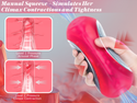 Squeezable Jelly Sleeve Manual Sucking Male Masturbator Adult Sex Toys for Men, Automatic Vibrating Realistic Textured Pocket Pussy, Penis Vibrator Stroker, Onahole Blowjob Sex Toy Machine for Men