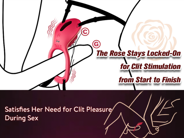 Couples Rose App Remote Control Wearable Vibrator, Couple Women Adult Sex Toys Games for Men, Hands Free Panty Clitoris Vibrator Vibrating Cock Ring, ZOOPLOU BDSM Female Sex Toy Clitoral Stimulator