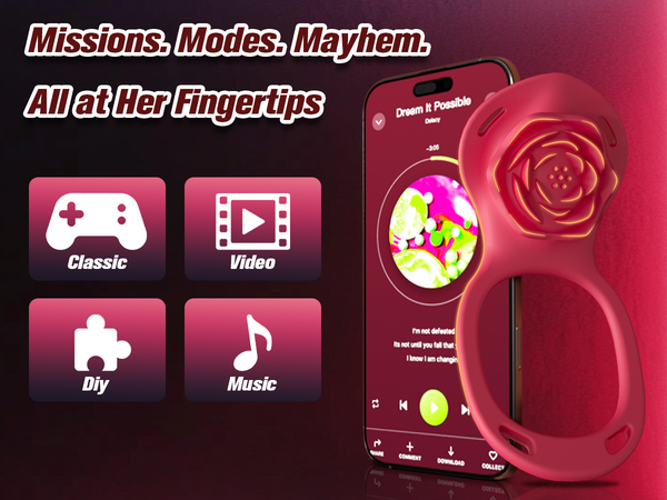 Couples Rose App Remote Control Wearable Vibrator, Couple Women Adult Sex Toys Games for Men, Hands Free Panty Clitoris Vibrator Vibrating Cock Ring, ZOOPLOU BDSM Female Sex Toy Clitoral Stimulator