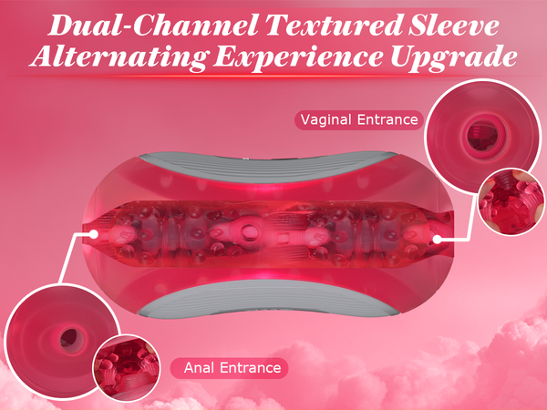 Squeezable Jelly Sleeve Manual Sucking Male Masturbator Adult Sex Toys for Men, Automatic Vibrating Realistic Textured Pocket Pussy, Penis Vibrator Stroker, Onahole Blowjob Sex Toy Machine for Men
