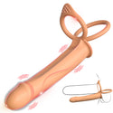 Couples Male Adult Sex Toys - Double Penetration Dildo, Vibrating Anal Plug with Cock Rings, Strap On Butt Plug Penis Vibrator, Mens Kinky Sex Toy for Couple Men Erection Sex, LNIIY Anal Play Sex Game