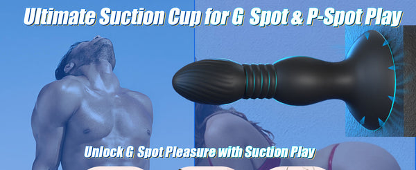 Thrusting Vibrating Anal Plug Sex Toys with Suction Cup, Remote Control Prostate Massager Butt Plug Vibrator, Anal Male Adult Sex Toy for Men Women Couples, HNNPY Anal Dildo Anal Trainer Game Play