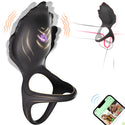 Vibrating Cock Ring with Clitoral Stimulator, 3 in 1 Pleasure Penis Ring Vibrator Couples Adult Sex Toys for Men Women, LITLLS 9 Vibrations Male Couple Sex Toy Game for Men Erection Sex Kinky