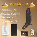 MYCREATMO Vibrating Penis Sleeve Cock Ring, All Liquid Silicone Couples Adult Sex Toys for Men Women, Penis Extender Vibrator Girth Enhancer Sleeve for Penis Testicles G Spot, Male Couple Sex Toy