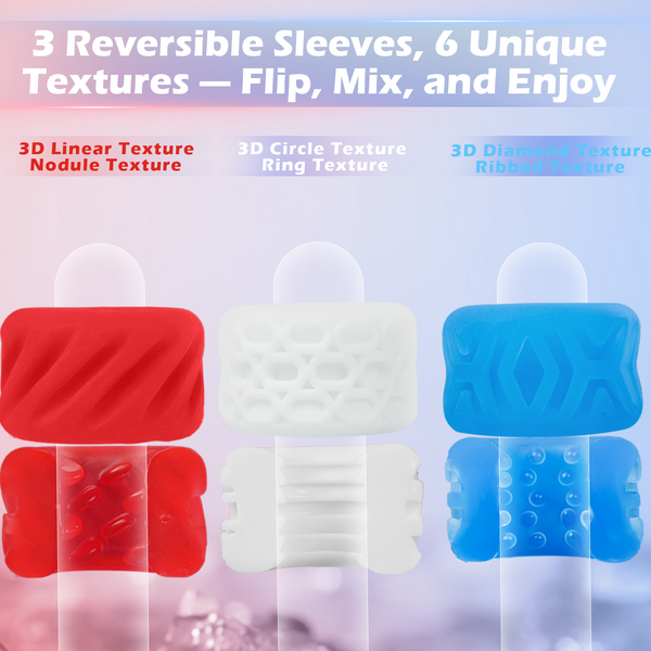 Male Masturbator Adult Sex Toys for Men, 6-Texture Reversible Pocket Pussy Stroker Kit, Penis Blowjob Masturbators Pocket Pussies, Mens Jelly Realistic Egg Masturbation Sleeve, Kinky Onahole Sex Toy