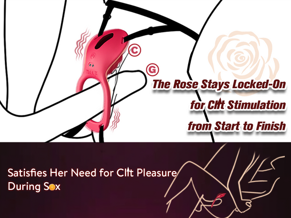 Couples Rose App Remote Control Wearable Vibrator, Couple Women Adult Sex Toys Games for Men, Hands Free Panty Clitoris Vibrator Vibrating Cock Ring, ZOOPLOU BDSM Female Sex Toy Clitoral Stimulator