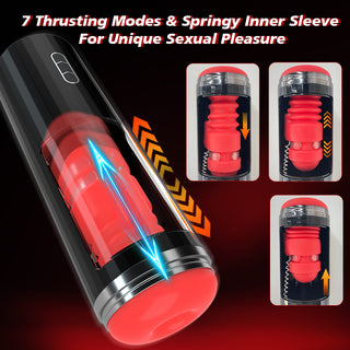 Thrusting Male Masturbator, Pocket Pussy Stroker with 7 Thrusting and 7 Vibrations Modes, Sex Toys for Men
