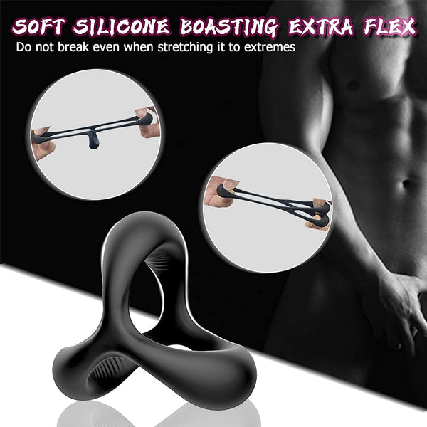 3 in 1 Ultra Soft Stretchy Penis Rings